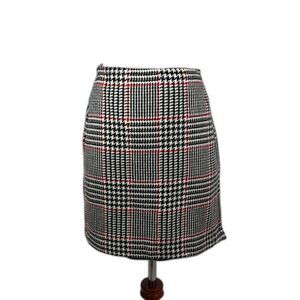 Vintage Y2K Style & Co Petite Wool Houndstooth Plaid Wrap Mini Skirt Size 4P